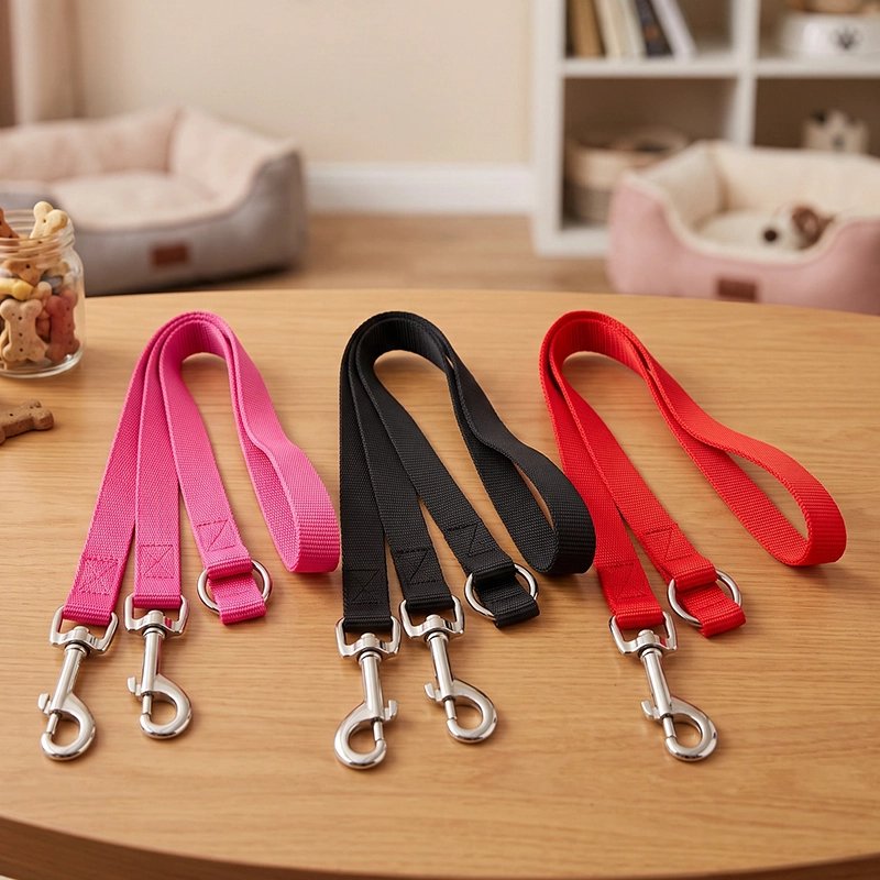 Accouple chien​ démonstration des trois couleurs de'accouple rose rouge et noir