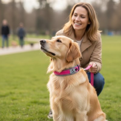 Collier pour Chien Matériaux réflechissant en nylon néoprène résistant et rembourrer pour plus de confort