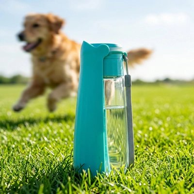Gourde Chien démonstration de la bouteille vert