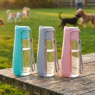 Gourde Chien démonstration des couleurs de gourde vert,gris et rose