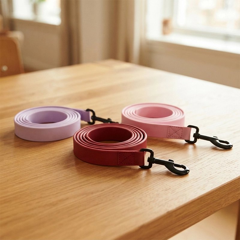 Laisse pour Chien démonstration des trois laisse rose violet et rouge