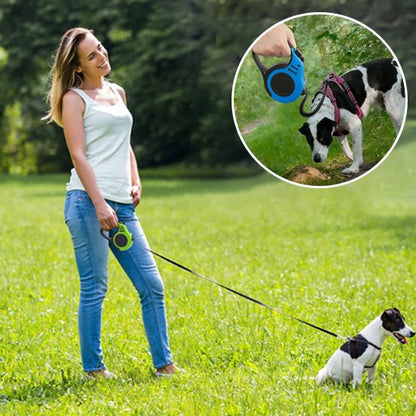 Laisse pour chien femme tenant son chien en laisse retractable
