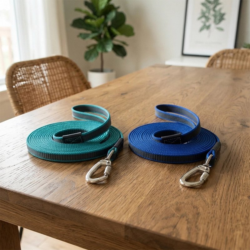 Longe pour Chien démonstration des deux couleurs de longe