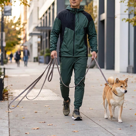 Longe pour Chien malamute en promenade avec son maitre et sa longe