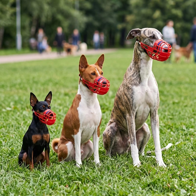Muselière pour chien​ démonstration des grandeurs de muselière