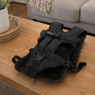 Sac de transport pour Chien démonstration du sac de transport ventrale