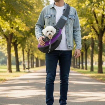 Sac de transport pour Chien démonstration du sac en bandouillere