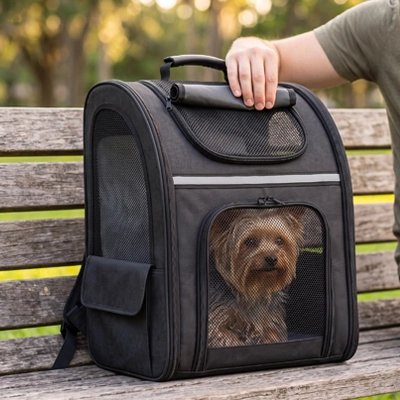 Sac de transport pour Chien yorkshire dans son sac de transport 